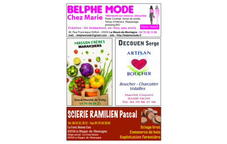 BELPHE MODE + MASSON FRERES MARAICHERS + ARTISAN BOUCHER DECOUEN + SCIERIE RAMILIEN