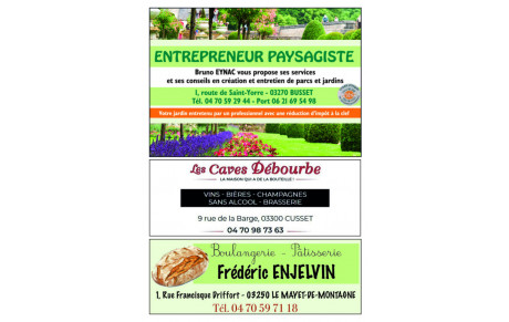 PAYSAGISYE EYNAC + LES CAVES DEBOURBE + BOULANGERIE-PATISSERIE ENJELVIN